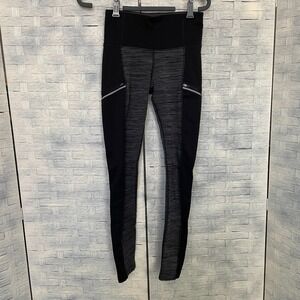 Athleta Leggings‎ XS Black Heathered Zip Pocket Athletic Workout Pants Yoga